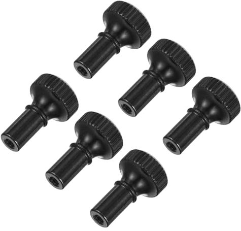 QUARKZMAN 6Pcs Pulsante Accensione/Spegnimento Lampada Sostituzione Pulsante Interruttore Lampada Ottone Estensione Interruttore Lampada Lunghezza 19mm per Presa, Nero