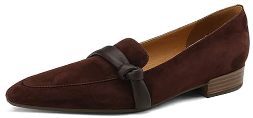 Loafer Women's Ballet Flats Suede Vintage Dress Shoes Elegant Women's Shoes Slip On Slippers Low Shoes Pumps Mary Jane Shoes Flat Ballerina Shoes Wedding Shoes Bridal Shoes Casual Shoes, brown, 7 UK