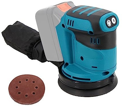 Esmeriladora de banco Lijadora eléctrica inalámbrica de 125 mm, lijadora orbital de 3 velocidades, amoladora de madera, lijadora con papel de lija