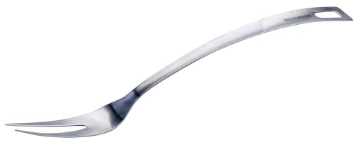 Fackelmann Forchetta da carne Essential in acciaio inox, lavabile in lavastoviglie, con occhiello per appenderla