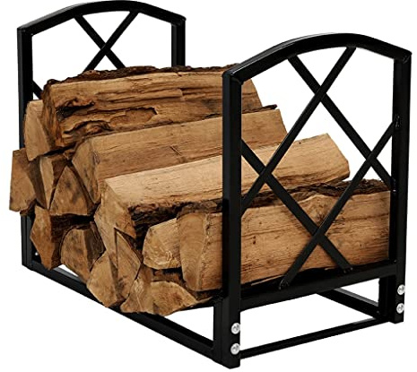 stockage de bûches en extérieur, Magasin de bûches support de bois de chauffage intérieur en fer forgé support de stockage de bûches support en bois antirouille for outils de cheminée de bois de chauf
