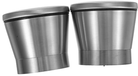ETHZZLE 2pcs Manual Stainless Steel Grinder Caps for Salt and Pepper Portable Kitchen Gadget Easy to Clean Grinding Covers for Spices for Home and Outdoor Use