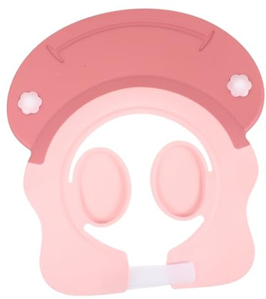 GARIOUANS Duschhaube für Kinder aus Flexiblem Tpe Leichter Babybade Shampoo Kappe zum Schutz der Ohren Beim Haarewaschen und Haarschneiden in Rosa