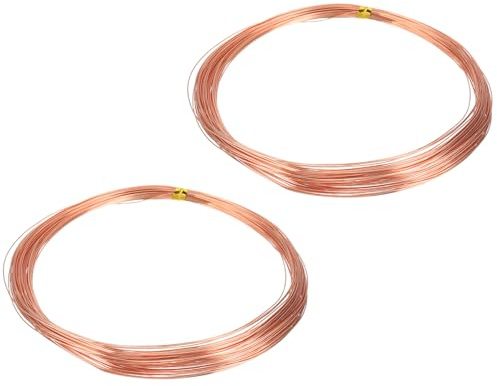 QUARKZMAN 99,9% Reiner Blanker Kupferdraht, Weicher Reiner Kupfer Basteldraht 52 Fuß 28 Gauge (0,3mm) Für Handwerk Schmuckherstellung Elektrokultur Gartenarbeit, Packung Mit 2 (16m)