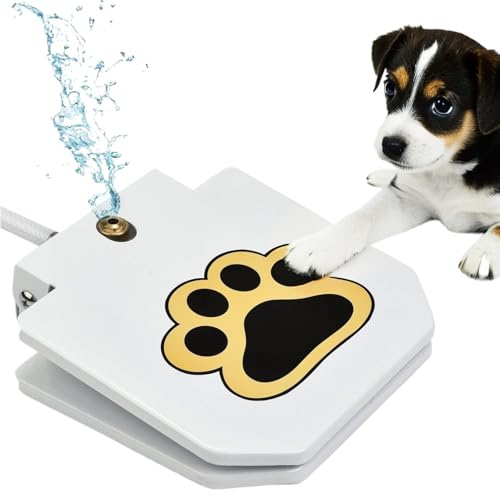 Dog Water Fountain - Step on Dog Sprinkler, Adjustable Size Waters Flow Hands Free Hydration with Paw Activation for Pets, Durable Dogs Water Fountain for Outdoor Use, Pet Waters Toy