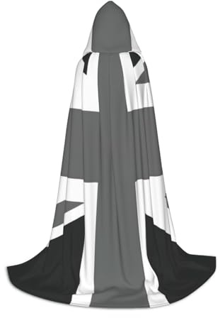 eeprty National Flag Of The United Kingdom Hooded Cape For Teenagers Stage Performance Theater Costume Gothic Fantasy Medieval Long Cape