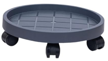 LOVIVER Support à Plantes Roulant avec roulettes, Support à Plantes en Palette, Chariot pour jardinières, Plateau Rond Robuste pour Pots de Fleurs, idéal pour, Diamètre 33 Cm