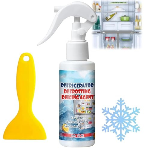 Freezer Defrosting Spray, Defrost Spray for Fridge Freezer, Fridge Deodoriser and Freshener, Fast & Efficient Ice Removal, Multi-Use De-Icer Sp-ray for Car Windows, Effectively Melts Ice Buildup