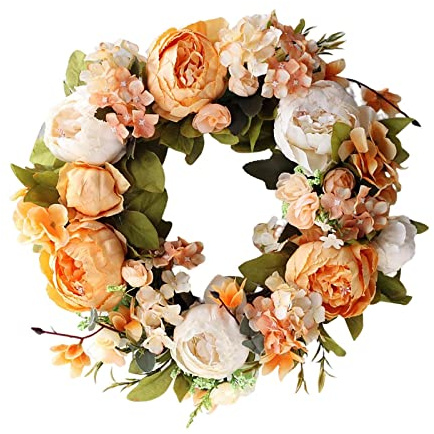 Peony Blumenkranz Handgefertigter Künstlicher Girlande mit Seidenblumen Und Plastikranken für Fenster für Geschenk Hochzeit Feier Heimdekoration