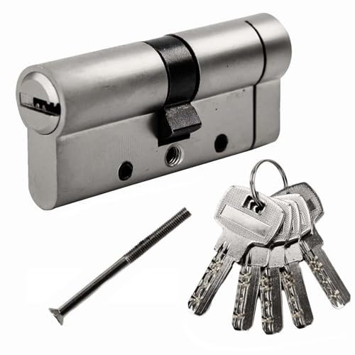 SEPOX® 70mm(35/35) Anti-Snap Euro Door Lock Cylinder, High Security 6 Pin, Brass Body Stainless Steel Bar Enforced Anti-Drill Anti-Pick,Anti-Bump Door Barrel with 5 Keys