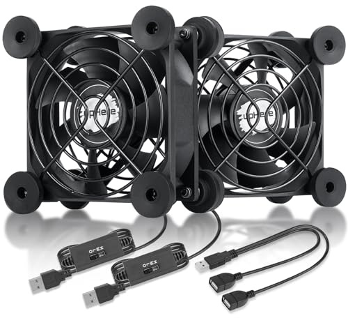 upHere ventilateur pc 80mm USB Silencieux Fan 5V Trois Vitesse Réglable ventilateur de Refroidissement pour PC/Xbox/Playstation/TV Box,etc.