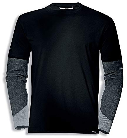 Uvex Cut Quatroflex Herren-Arbeitsshirt - Schwarzes Männer-T-Shirt - Ärmel mit Schnittschutz-Stufe 5