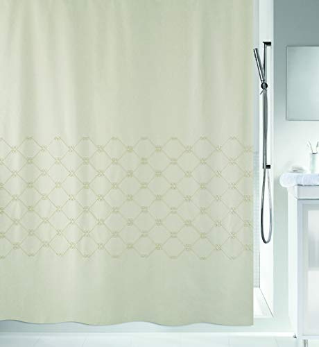 Spirella Anti-Schimmel Duschvorhang Trento Anti-Bakteriell, waschbar, wasserdicht Polyester/Baumwolle 180x200cm Streifen