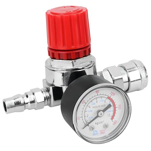 VIFER 1/4 tum tryckregulatorventil, luftkompressor regulator brytare kontrollventilmätare med hankontakt för kompressor och luftverktyg