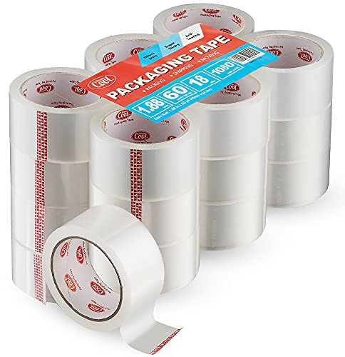 Simply Cool Packing Tape 18 Rolls, Clear Heavy Duty Shipping & Packaging Tape for Boxes, Moving, Mailing & Storage – Strong, 1.88” Wide x 60 Yards Per Roll, 1080 Yards Total