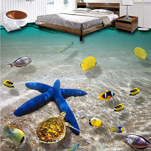 Peinture au sol Stickers muraux papier peint océan monde salle de bain centre commercial 3D 3D carrelage peinture papel de parede-200 * 140 cm
