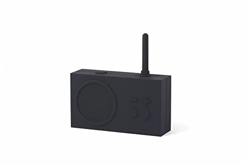 Lexon TYKHO 3 Enceinte Bluetooth Portable et Poste Radio FM, Etanche avec Batterie Rechargeable - Noir