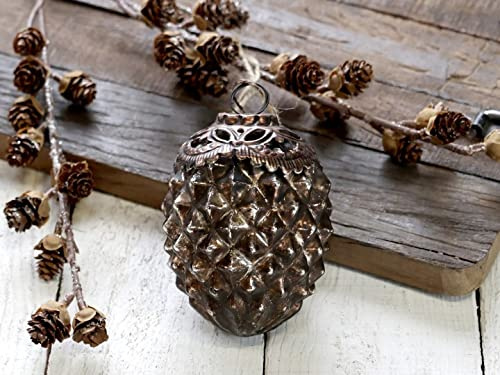 Chic Antique Weihnachtskugel Kugeln, Tropfen, Zapfen, Anhänger,Antik Glaskugel m.Muster Vintage Christbaumkugel Weihnachten X-Mas versch. Größen und Formen Skan Design 51896-20 7 7 - 10
