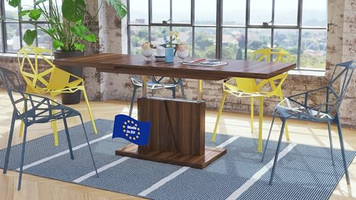 Mazzoni Grand Noir Couchtisch ausziehbar höhenverstellbar 120/180cm in Nussbaum modern vielseitig Wohnzimmertisch Esstisch Beistelltisch Sofatisch platzsparend hochwertig Wohnzimmer