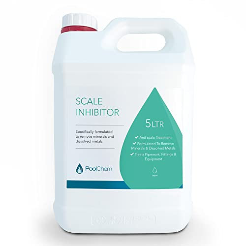 PoolChem 5ltr Scale Inhibitor for Pools & Spas, Effective Anti Scale Remover, Spa DeScaler, Limescale Prevention No Scale Prevent and Remove Scale & Stain
