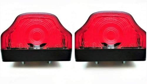 MelTruck® 2x Rot Kennzeichenbeleuchtung Positionsleuchte hinten E9 Befestigungsschrauben M5 für LKW PKW Anhänger Trailer