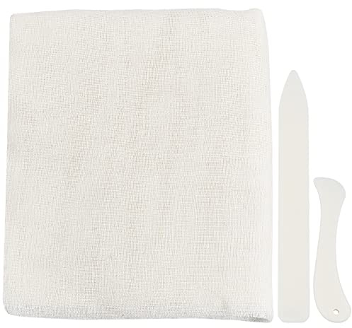 PandaHall Buchbindesets Buchbinderleinen Kits Mit 3.2X0.4m Weißer Buchbindetuch Buchstoff Buchleinen 2 Stück Knochenordner Papierfalter Werkzeug Für DIY Buchbinderei Basteln Nähzubehör