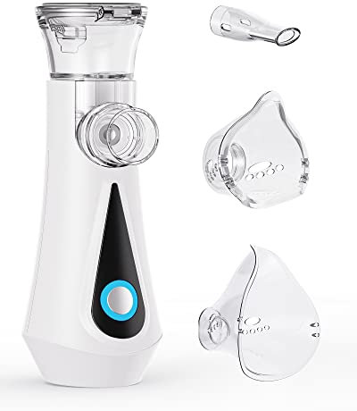 Inhalationsgerät, Hygelink Ultra Leise Inhaliergeräte für Erwachsene, Kinder, USB-C Inhalator für Babys mit Mundstück und 2 Maske, Tragbar, Leicht & Effektiv, Einstellbarer Sprühnebel