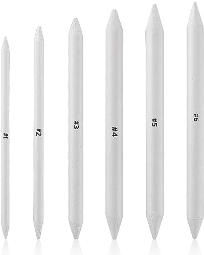 Lot de 6 tortillions à estomper à double extrémité, crayons à double extrémité, bâtons de bavure, estompeurs d'art en papier, estompes et tortillon, fournitures de dessin pour croquis, dessin,