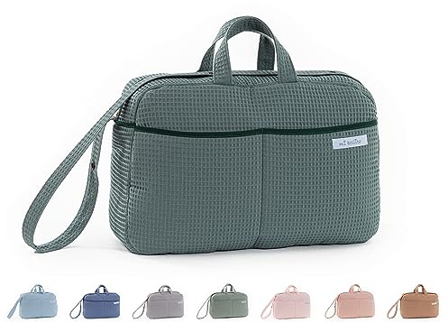 mi bollito Crossbody Sac de maternité pour poussette et hôpital Sac de rangement pratique et élégant de grande capacité Produit fabriqué en Espagne, vert, Taille unique