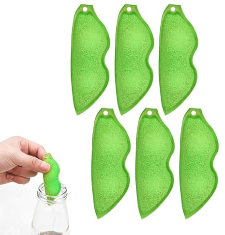 LPMXYW 6pcs Green Beans Shaped Bottle Cleaning Sponge,Magic Beans Cleaner Reusable Bottle Cleaning Beans Sponge Internal Cleaning Reuseable Beans Bottle Cleaning Sponge Heat Resistance Magic Bottle