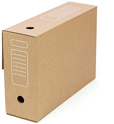 Confezione da 10 Scatole Archivio Definitivo Automontanti A4 – Cartone Ondulato 3 mm, Chiusura Automatica Senza Nastro, 100% Riciclabili, dimensioni: 36x10,3x27,1 cm, colore marrone