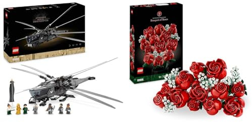 LEGO Icons Dune Atreides Ornitottero Reale, Idee Regalo Donna, Uomo, Lei, Lui & Icons Bouquet di Rose, Set di Fiori Finti da Costruire, Hobby Creativi, Decorazione per Casa