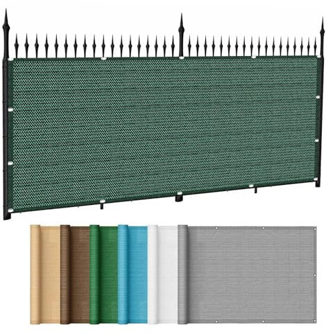 Balkonsichtschutz mit Ösen 105 x 280 cm Uv-Schutz Windschutz Sonnenschutz Terrassen Balkonbespannung mit Kabelbinder Ohne Bohren Sichtschutz für Balkon, Dunkelgrün