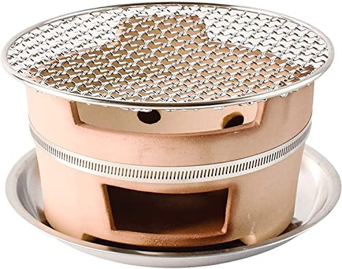 CVNIMV Grill extérieur Gril à gaz poêle Gril Charbon de Bois Camping Argile Table Bois Barbecue Portable extérieur poterie brûlant Pique-Nique cocotte poêles