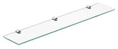 AQUALAVOS Glasablage Bad Glasregal Wand Wandablage Wandregal Badablage Glas Badezimmer 60 cm Badezimmer Regal Glas Klarglas 6 mm ESG Sicherheitsglas Badezimmerablagen