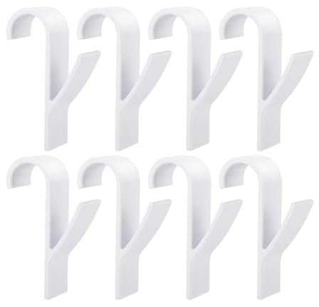 KHYYQUA Lot de 8 crochets radiateur rond, blanc, porte-serviettes, support mural, plastique, 3 kg, salle de bain, cuisine, jardin