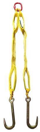 BLACK COUNTRY ROPE AND LIFTING LTD - Webbing Winch Brothers - 1.5m Long - Heavy Duty J Hooks - Polyester Recovery Straps - 2 Leg - Universal Fit - Yellow