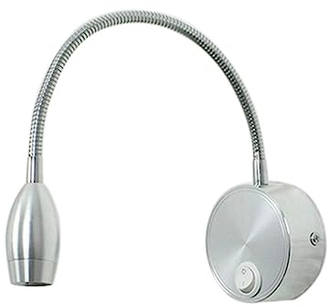 OSALADI LED Wandleuchte 3w 360° mit Flexiblem Arm aus Aluminium, Silber | LED Leseleuchte, Nachttischlampe für Zuhause, Schwanenhals Lampe