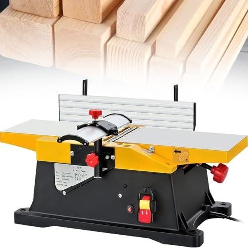 Benchtop Planer Thicknesser, Portable Electric Jointers Woodworking Planer, 6 Inch Benchtop Jointer,12000R/Min Desktop Wood Planer,For Wood Cutting Thickness