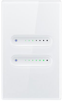 Pesfehhy Tuya WiFi Smart Dimmer Switch 2 Gang Dimmer Light Switch Panel Táctil APP Control Remoto Funciona con Home,A