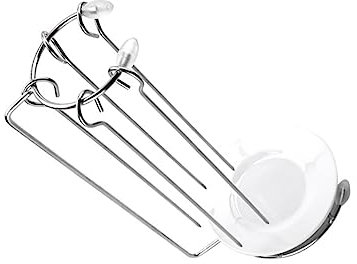 Toyvian Soporte Portátil de Acero Inoxidable para Pinchos de Barbacoa con Bandeja para Asar, Práctico Estante para Parrilla Adecuado para Grilling al Aire Libre