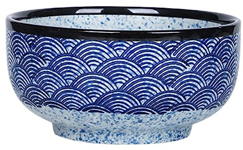 Zerodeko Ciotola di Superficie ondulata Ciotola di Ramen al microonde Chiave Ciotola Ramen Noodles zuppa Ciotola per Alimenti Riutilizzabile Scodella da minestra per microonde Ceramica