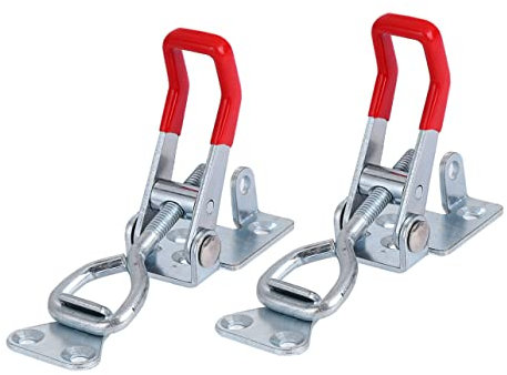 HOMSFOU Verstellbare Knebelklemme, robuster Eisenriegel für Schränke, Türen, Boxen, einfach zu installieren, geformte Klemmstange für Zuhause, Büro, 4 Stück