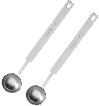 2Pcs Teaspoon Measuring Spoons, Coffee Spoon, Stainless Steel Individual Measuring Spoon, Kitchen Practical Gadgets for Cooking and Baking Seasoning (5 ml | 1 Teaspoon | 1/3 Tablespoon)
