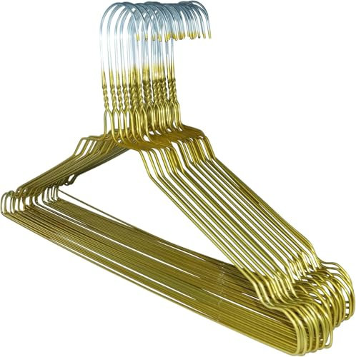 RSR Hangers Grucce in metallo, 20 pezzi, grucce in filo dorato, con rivestimento in polvere di alta qualità, 40 cm