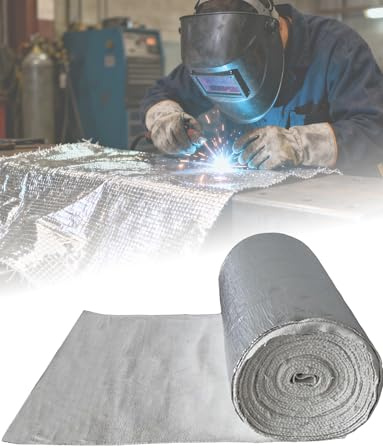 Ceramic Fiber Fire Insulation Blanket 1260°C, High Temp Resistant Cloth for Forge, Pizza Oven, Industrial Mat Pad(50x100cm/19.7x39.4in,0.5cm)