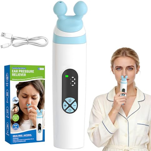 Eustachian Tube Unblocker, HOVCEH 3 Mode Ear Pressure Relief Device, Rechargeable Eustachian Ear Unclogger for Flying, Swimming, Diving, Ears Popper for Relieve Tinnitus and Earache