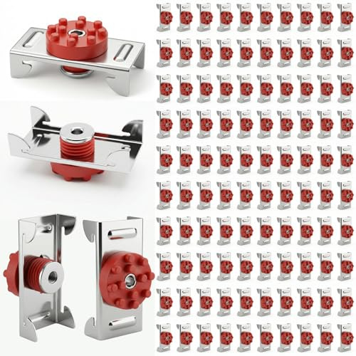 GWNF100-Pack Heavy Duty Sound Isolation Clips, 1.6 Upgraded Wide Resilient Channel Mounts for Drywall Acoustic Soundproofing, Premium Red EPDM Rubber Decoupling Brackets (Screws Not Included)
