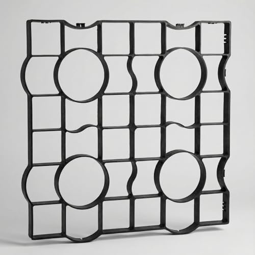 HaGa Kiesgitter - 30 Stück | 50 x 50 x 2,5 cm | schwarz | einfache und schnelle verlegung - Stabile Rasengitterplatten - Perfekt für Einfahrten, Stellplätze, Gartenwege oder als Paddockmatten