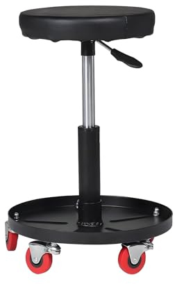Shoze Workshop Mechanic Stool 59 * 38cm Pneumatic Chair Trolley Seat Adjustable Car Repair With Tool Tray for Garage Shop
